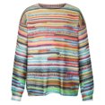 thumbnail image 4 of Fartey Chandail Tricoté à Rayures Colorées pour Femmes, Ample et Décontracté, Manches Longues, Col Rond, Chandail à Enfiler, Hauts Mode Automne Hiver, Chandail Chaud, Doux et Confortable, Chandails des Fêtes, Rose, P-2TG, 4 of 6