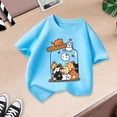 thumbnail image 2 of HNMKIU T-Shirt d'Été Décontracté pour Filles avec Mignon Imprimé Graphique Col Rond Manches Courtes T-Shirt Confortable pour Enfants Bleu,11-12ans, 2 of 4