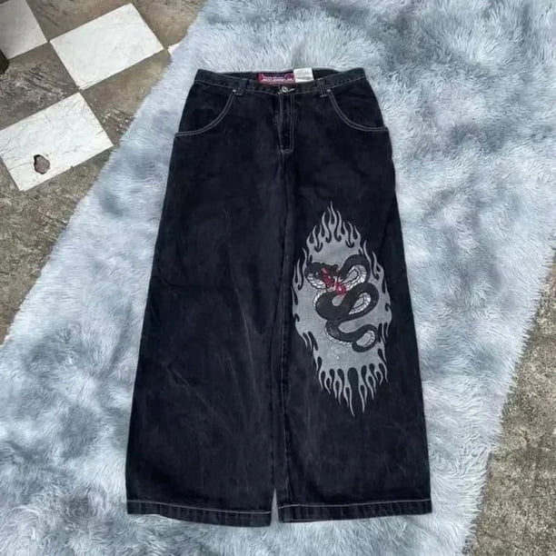 パンツ 2000's archive dark wear denim pants y2k JNCO High quality Embroidered graphic jeans Y2K Hip Hop baggy