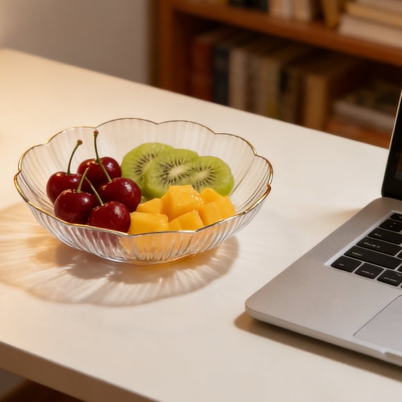 JZCHUNTOY Assiette à Fruits de 0,66 Pi à Haute Apparence, Matériau de Qualité Alimentaire Sûr Bord Lisse Empilable Durable, Plateau de Rangement pour Collations Bonbons, pour Maison Salon Table Basse Cuisine Fête Service