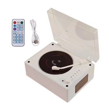 Vintage Leather CD Player Two-Way Bluetooth 5.0 Built-In Speaker Portable Rechargeable ,Bluetooth Transmitter 5.0