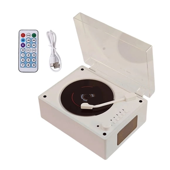 Vintage Leather CD Player Two-Way Bluetooth 5.0 Built-In Speaker Portable Rechargeable