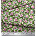 thumbnail image 2 of Soimoi Rayon Fabric Leaves & Rose Floral Decor Fabric Printed Yard 42 Inch Wide, 2 of 3
