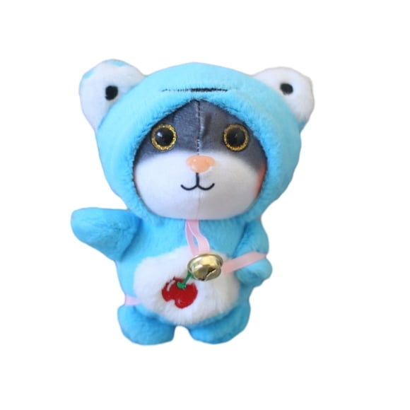 12cm Cat Plush Pendant Mini Crossbody Bag Lovely Cross-dressing Doll Plushies Decoration Colorful Stuffed Animal Keyring Backpack Ornament Birthday Gift