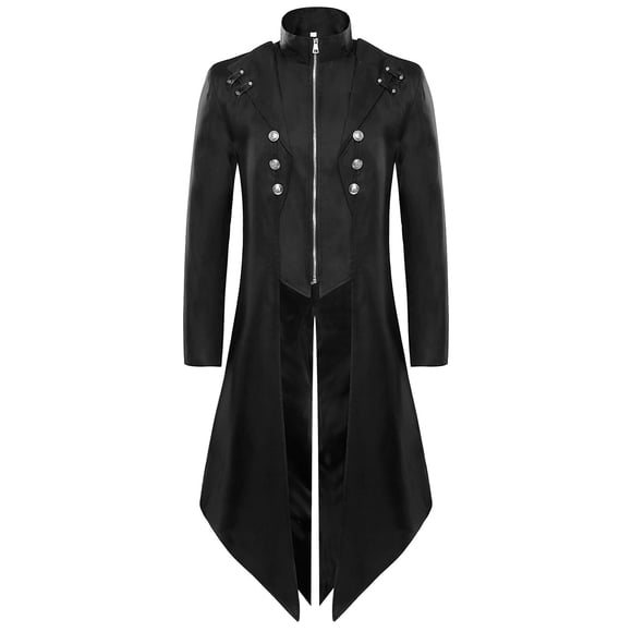 Ketyyh-chn99 Winter Jacket For Men 2024 Fashion Fall Men's Bomber Jacket Lightweight Jacket Mens Fashion Court Retro Dress Punk Retro Tuxedo Jacket Retro Collar Suit Evening Dress Coat Black,S