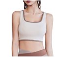 thumbnail image 1 of Virmaxy Womens High Impact Sports Bra Shock-Absorbing Gathering Collection and Complementary Breast Color Matching Edging No Wear Sports Bra White-2 XL, 1 of 4