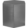 thumbnail image 1 of Meridian Furniture Table d'Appoint Hexagonal en Métal Brossé Chromé, 1 of 4