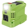 thumbnail image 2 of 150W Power Inverter Compatible with Ryobi 18V Battery Power Inverter 18V to 110V 120V Portable Station Supply Charger with AC Outlet and Dual USB Output LED Light for Outdoor Camping, 2 of 9