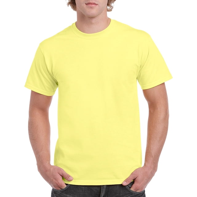 Gildan Mens Heavy Cotton T-Shirt, S, Cornsilk