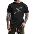 thumbnail image 1 of BOBOGOJP T-Shirts pour Homme à Manches Courtes, T-Shirt Graphique en Coton (Noir,P), 1 of 5