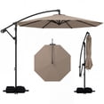 thumbnail image 1 of Costway Parasol Suspendu Déporté de 10 Pi avec Base pour Patio, Rotation à 360°, Brun, 1 of 9