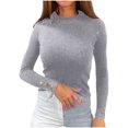 thumbnail image 1 of Pisexur Pull Col Roulé pour Femmes Couleur Unie Pulls Courts pour Femmes Tunique Pull Tricoté pour Femmes Décontracté Manches Longues Pulls d'Automne Pull Col Rond Hauts, 1 of 5