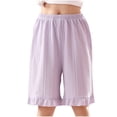 thumbnail image 1 of Timegard Baby Girl Clothes Cute Ruffle Loose Comfy Pjs Shorts Summer Casual Solid Color Cotton Shorts, 1 of 5