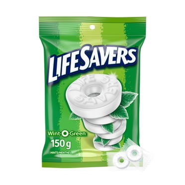 LIFE SAVERS, Wint O Green Candy Mints, Bag, 150g