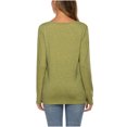 thumbnail image 4 of Long Sleeve Tops for Women Casual Solid Color O-Neck Pullover Long Sleeve Irregular Tops Blouse Tops for Women 3/4 Sleeve Casual Tops for Women Tops Long Sleeve, 4 of 5