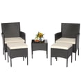 thumbnail image 2 of Costway 5PCS Patio Rattan Furniture Set Cushioned Sofa Ottoman Armrest Side Table Garden, 2 of 10