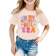 thumbnail image 1 of Hauts Enfants Étagère Soutiens-Gorge Filles Mode Décontractée Lettre Col Rond Manches Courtes T-Shirt Top3, 1 of 3