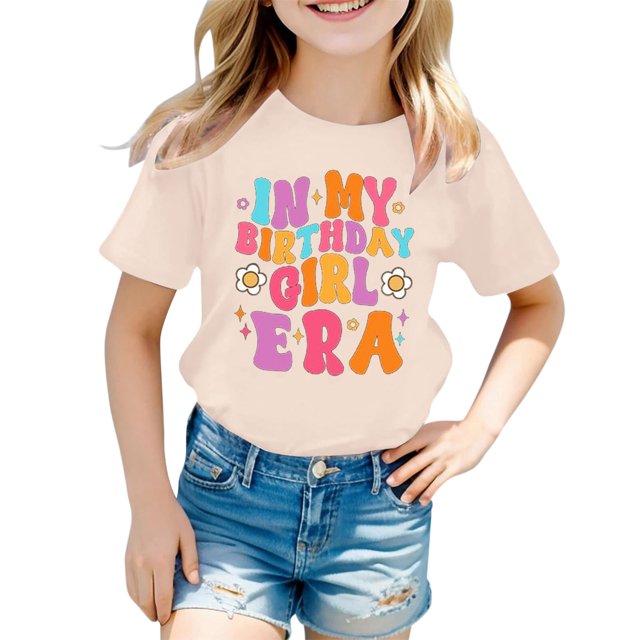 Hauts Enfants Étagère Soutiens-Gorge Filles Mode Décontractée Lettre Col Rond Manches Courtes T-Shirt Top3