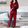 thumbnail image 2 of RKSTN Ensembles de Pyjama pour Femmes 2 Pcs Mode Flanelle Imprimée Poche Manches Longues+ Pantalon Long Ensemble de Pyjama Doux Confortable Pyjamas, 2 of 5