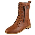thumbnail image 1 of CEHVOM Bottes d'Équitation Style Western pour Femmes, Décontractées, Chaudes, à Talons Bas, Hauteur Genou, Tige Mi-Haute, Chaussures, 1 of 9