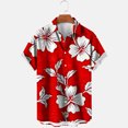 thumbnail image 2 of Birdeem Chemises pour Hommes Hommes Imprimé Bouton Décontracté Manches Courtes Col Rabattu Blouse Chemise, 2 of 12