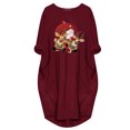 thumbnail image 3 of Styesk Robes pour Femmes la Mode Robe d'Hiver pour Femmes Grande Taille Ample avec Poches Robe de Noël Imprimée, 3 of 5