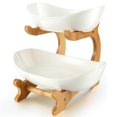 thumbnail image 1 of 2 Tier Ceramic Fruit Bowl with Stand for Kitchen Counter Large Capacity Fruit Ceramic Basket Decorative Fruit Tray Holder, 1 of 8