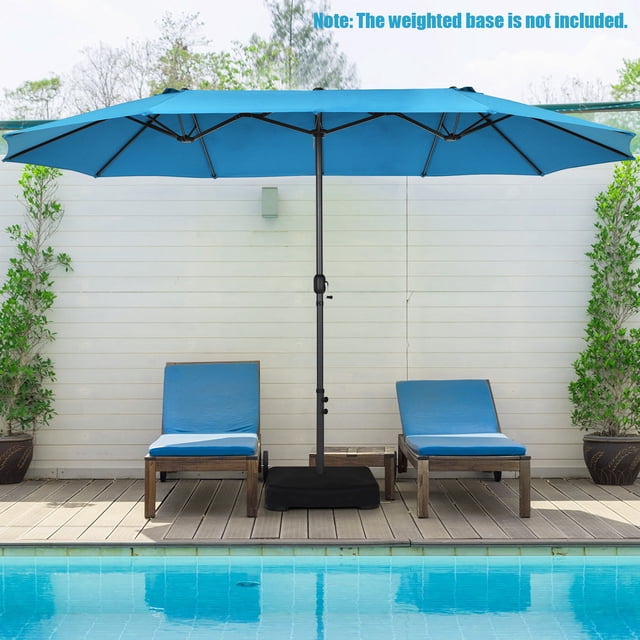 Patiojoy Parasol de Patio Double Face de 15 Pi, Parasol de Marché Extra-Grand pour l'Extérieur, Bleu