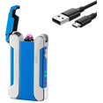 thumbnail image 1 of YOZWOO Electric Lighter Creative Double arc Windproof Lighter with Projection, arc Lighter Plasma Lighter Rechargeable USB Lighter with LED Battery Indicator (Blue), 1 of 7