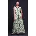 thumbnail image 2 of Bimba Feuilles Femmes Imprimé Fente avant Sans Manches Maxi Été Longue Robe Décontractée-Xx-Grand, 2 of 5