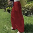 thumbnail image 1 of LSLJS Women's Spring and Solid Color Elastic Waist Cotton Linen Versatile Straight Tube Casual Wide Leg Pants Womens Work Pants, 1 of 6