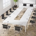 thumbnail image 5 of Tribesigns 6.5FT White Conference Table, Modern Office Meeting Room Table with Metal Frame, 78.74"W x 27.56"D for 6-8 People, Only Table, 5 of 5