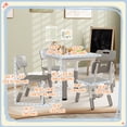 thumbnail image 3 of Qaba 5 Pieces Height Adjustable Kids Table and Chair Set for Playroom Grey, 3 of 10