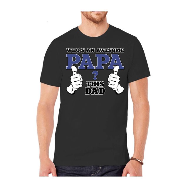 Mens "Who's An Awesome Papa" Short-Sleeve T-Shirts - Slate - Large