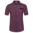 thumbnail image 1 of INSPIRE CHIC Chemise à Manches Courtes Boutonnée pour Homme d'Été Imprimée avec Poche Contrastante, 1 of 6