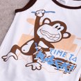 thumbnail image 4 of EYIIYE Ensemble Été 2 Pcs pour Bébés Garçons T-Shirt Imprimé Monkey + Shorts, 4 of 6