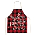 thumbnail image 1 of Oleegame 1PC Pretty Apron Christmas Kitchen Cooking Aprons Plaid Aprons Adjustable Buffalo Plaid Baking Apron, 1 of 7