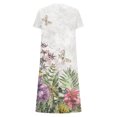 thumbnail image 5 of SMihono Robe d'Été pour Femmes Grande Taille Mode Femmes Été Imprimé Décontracté Col en V Bouton Manches Courtes Vacances Poches Robe, 5 of 5