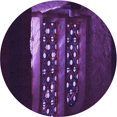 thumbnail image 1 of Ahgly Company Tapis de Zone Rond d'Intérieur Lavable à la Machine, Transitionnel, Violet Violet Violet, 3 Pieds Rond, 1 of 7