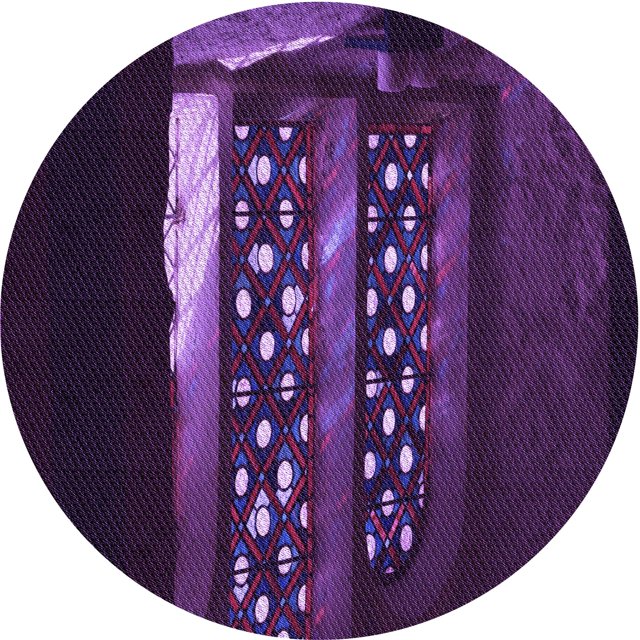 Ahgly Company Tapis de Zone Rond d'Intérieur Lavable à la Machine, Transitionnel, Violet Violet Violet, 3 Pieds Rond