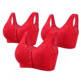 thumbnail image 1 of VEKDONE Woman's Embroidery Front Button Large Size Underwear Bra Without Steel Rim Red 38/85, 1 of 2