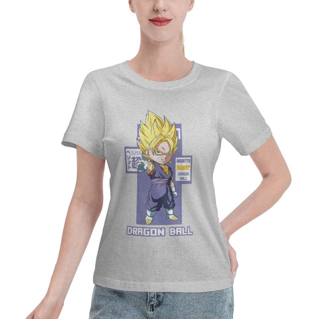 T-Shirt Basique à Manches Courtes pour Femmes Super Saiyan