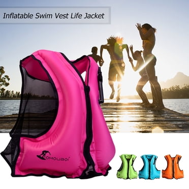 Adult Inflatable Swim Vest Life Jacket for Snorkeling Floating Device