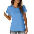 thumbnail image 1 of Birdeem Womens Fashion Casual Shoulder Short Sleeve Solid Color T-Shirt Top Blouse, 1 of 6