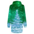thumbnail image 4 of Jsaierl Robe à Capuche pour Femmes, Imprimé d'Arbre de Noël Doré, Mode Décontractée, Chandail à Enfiler à Manches Longues, Mini-Robe à Capuche avec Poche, Chandails d'Automne pour Femmes, 4 of 4