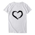 thumbnail image 1 of Babysbule Hauts pour Femmes en Liquidation Femmes Manches Courtes Col Rond Imprimé en Forme de Cœur Hauts Décontractés Blouse T-shirt, 1 of 7