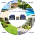 thumbnail image 4 of Costway 3 PC Patio Rattan Furniture Bistro Set Cushioned Sofa Chair Table Navy, 4 of 10