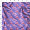 thumbnail image 3 of Soimoi Purple Crepe Silk Fabric Leaf Floral Decor Fabric Printed Yard 42 Inch Wide, 3 of 6
