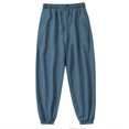 thumbnail image 3 of Mens Pants, Mens Solid Color Pocket Drawstring Casual Youth Versatile Sports Oversized Pants, 3 of 6