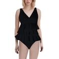 thumbnail image 1 of Duoif Maillot de Bain une Pièce pour Femme, Maillot de Bain pour Femme à Volants, Maillot Gainant Couvrant, Robe de Bain Rétro, Tenue de Bain, Maillots de Bain pour Femme, Contrôle du Ventre, Maillots de Bain pour Femme Noir P, 1 of 5